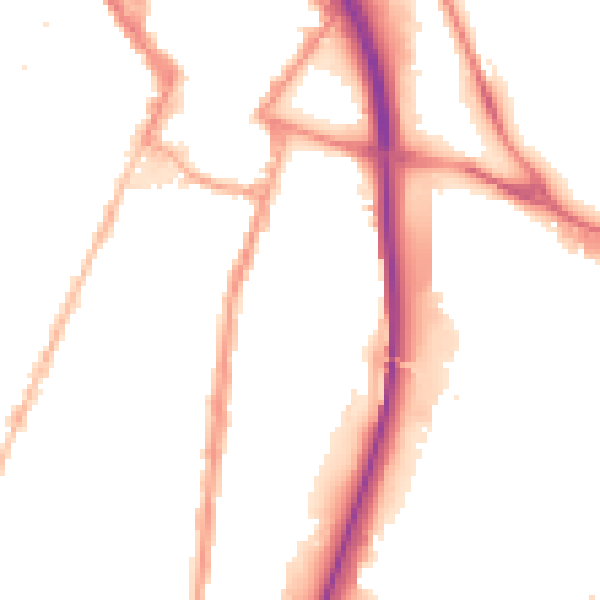 Night-time road noise heatmap for ST4 1EE