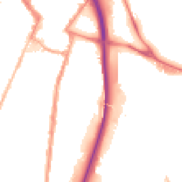 Night-time road noise heatmap for ST4 1EF
