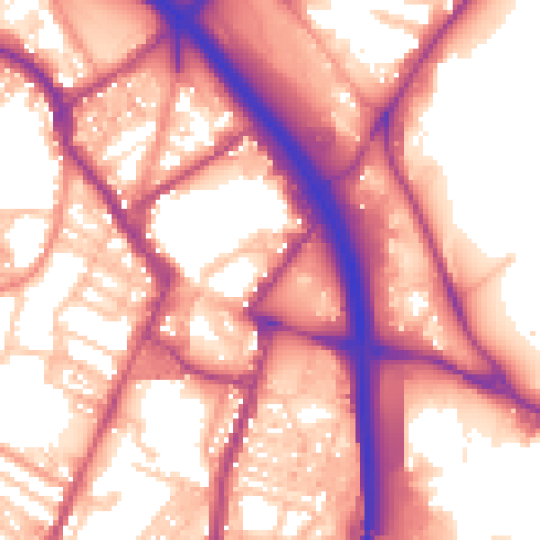 Daytime road noise heatmap for ST4 1HN