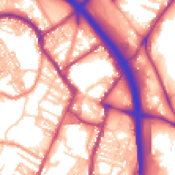 Daytime road noise heatmap for ST4 1JH