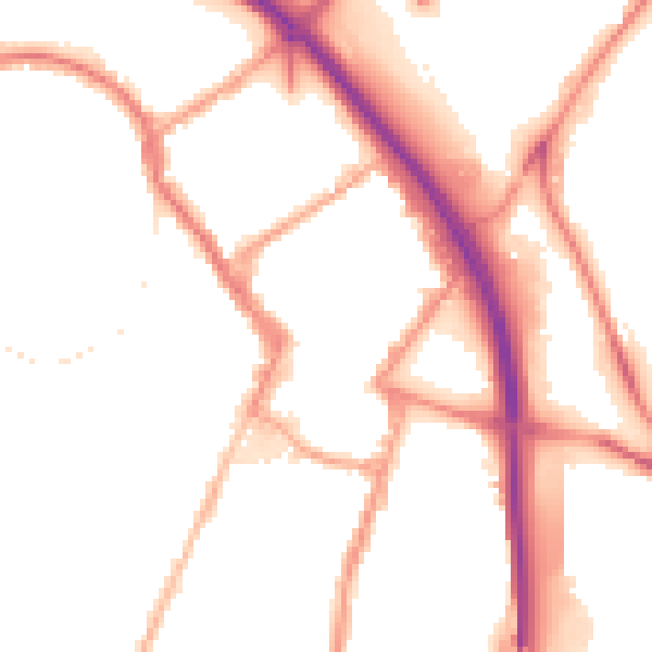Night-time road noise heatmap for ST4 1JH