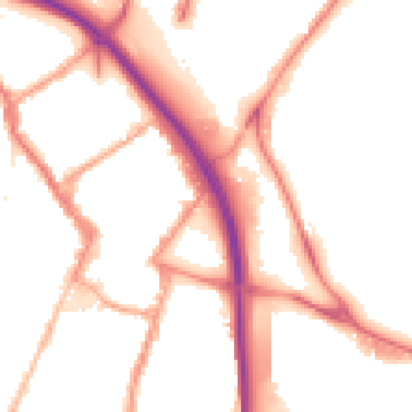 Night-time road noise heatmap for ST4 1JN