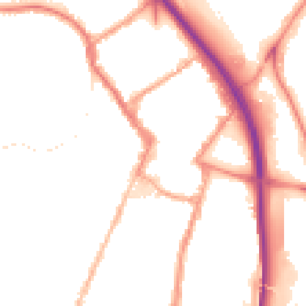 Night-time road noise heatmap for ST4 1LX