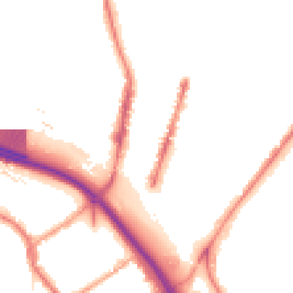 Night-time road noise heatmap for ST4 2EQ