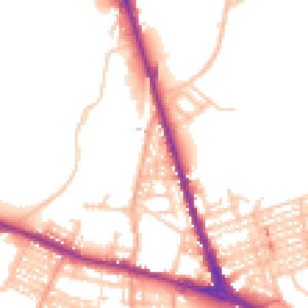 Daytime road noise heatmap for ST4 2JT