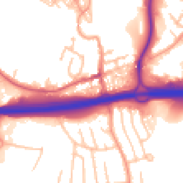 Daytime road noise heatmap for ST4 3BD