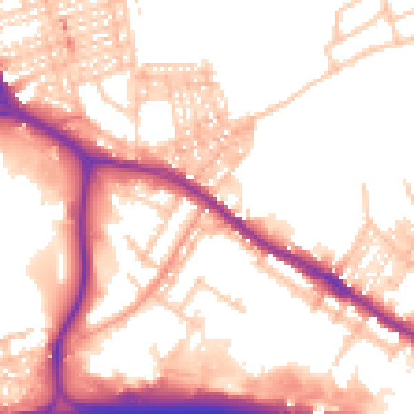 Daytime road noise heatmap for ST4 3EP