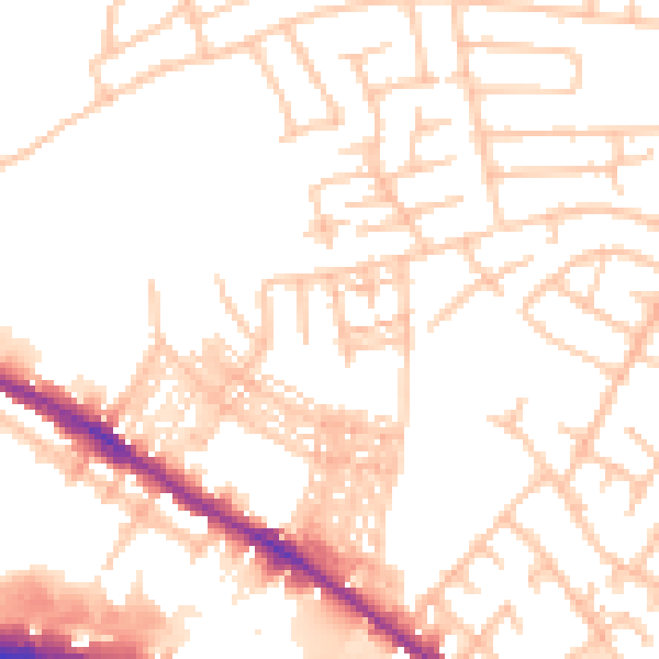 Daytime road noise heatmap for ST4 3HJ