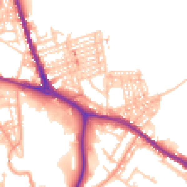 Daytime road noise heatmap for ST4 3JE