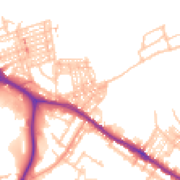 Daytime road noise heatmap for ST4 3JT