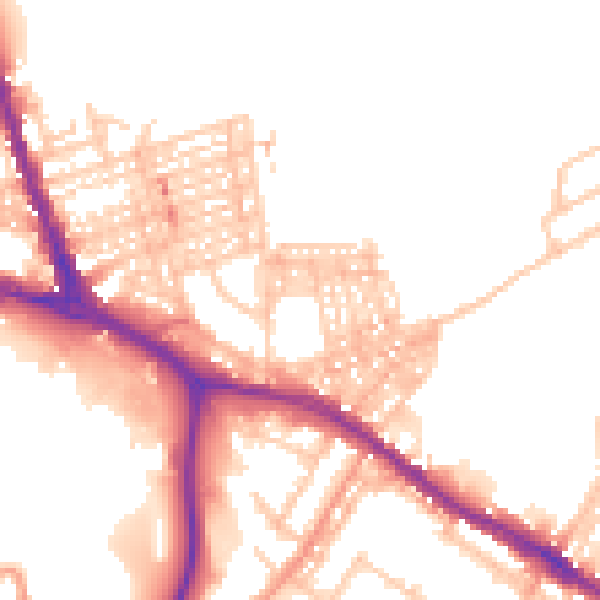 Daytime road noise heatmap for ST4 3JY