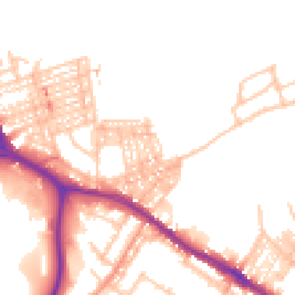 Daytime road noise heatmap for ST4 3LB