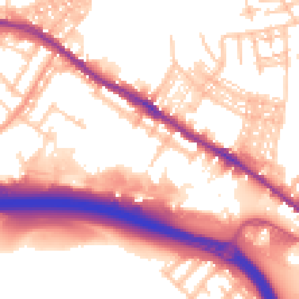 Daytime road noise heatmap for ST4 3PW