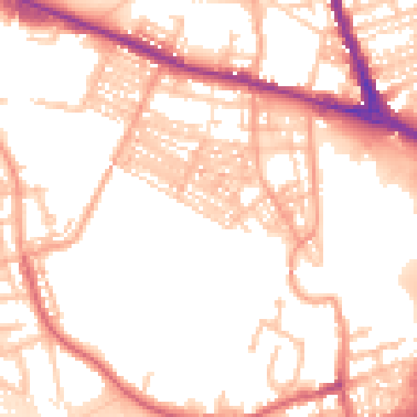 Daytime road noise heatmap for ST4 3QN