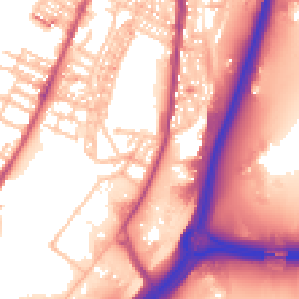 Daytime road noise heatmap for ST4 4BD