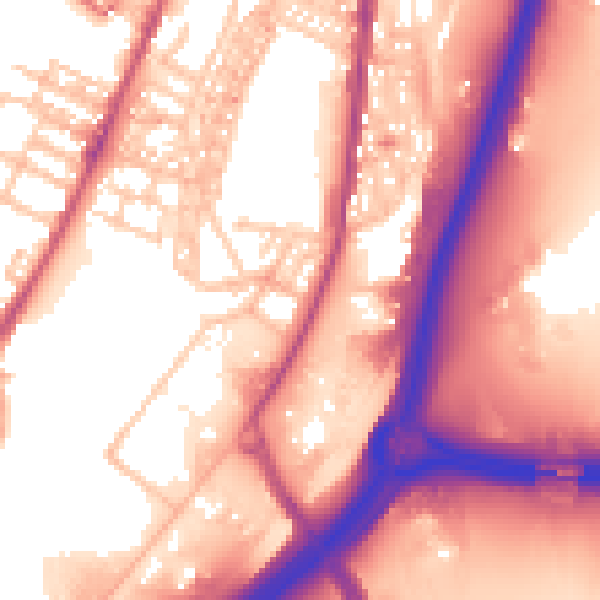 Daytime road noise heatmap for ST4 4BY