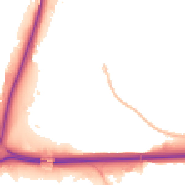 Night-time road noise heatmap for ST4 4LB