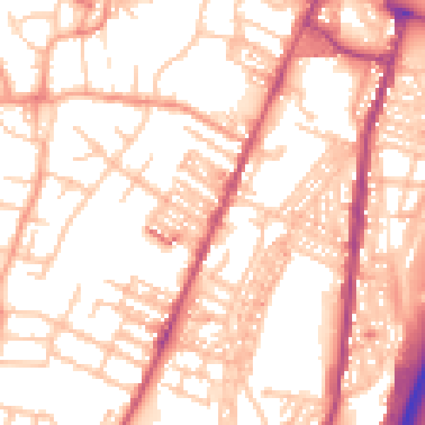 Daytime road noise heatmap for ST4 5AA