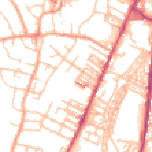 Daytime road noise heatmap for ST4 5AF