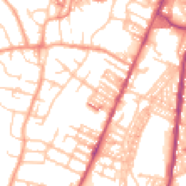 Daytime road noise heatmap for ST4 5EN