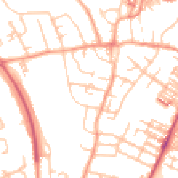 Daytime road noise heatmap for ST4 5JF