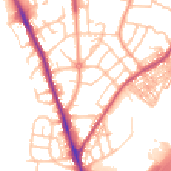 Daytime road noise heatmap for ST4 5QQ