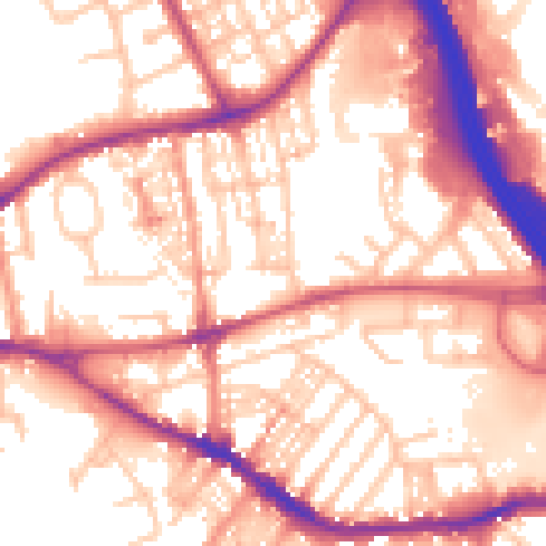 Daytime road noise heatmap for ST4 6JA
