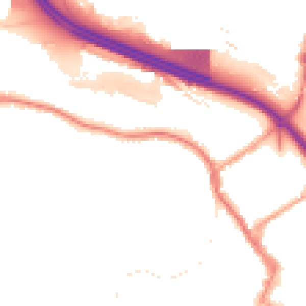 Night-time road noise heatmap for ST4 7DT
