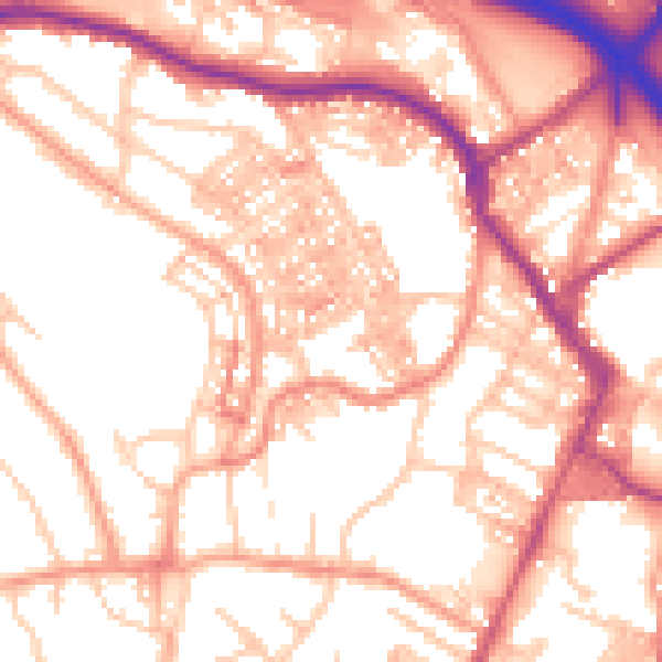 Daytime road noise heatmap for ST4 7HH