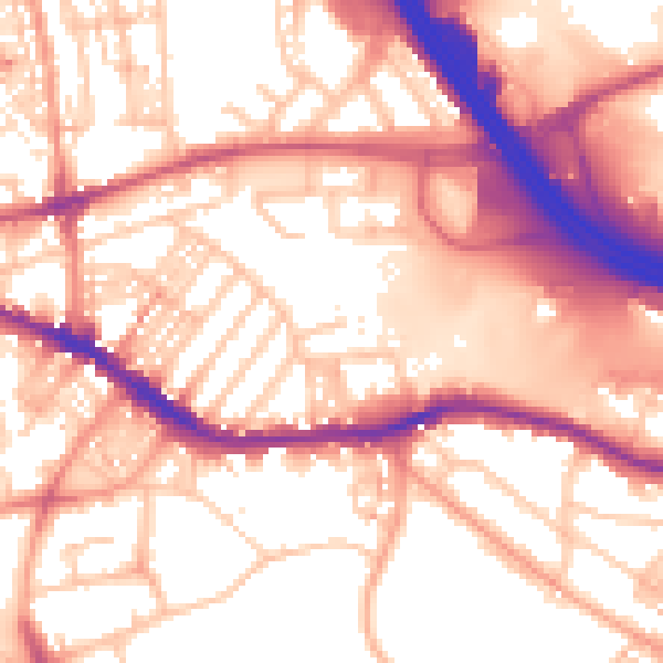 Daytime road noise heatmap for ST4 7PT