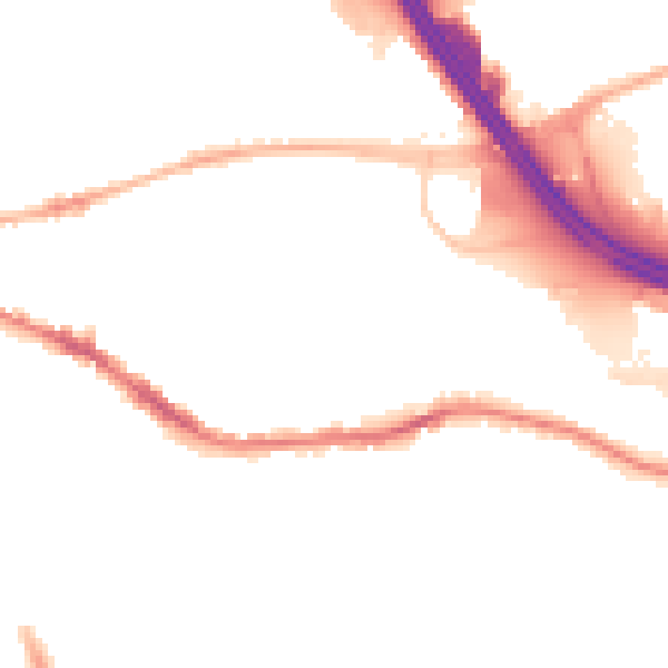 Night-time road noise heatmap for ST4 7PT