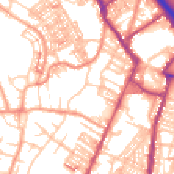 Daytime road noise heatmap for ST4 7QW