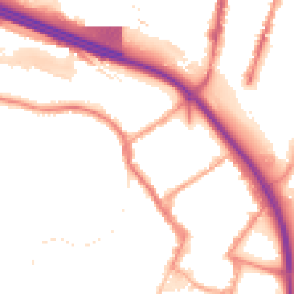 Night-time road noise heatmap for ST4 7RT
