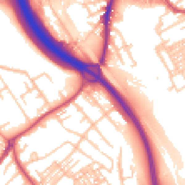 Daytime road noise heatmap for ST5 0AL