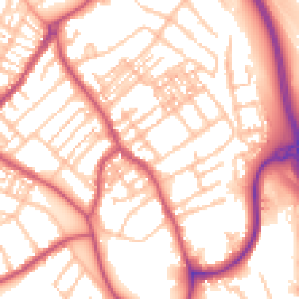 Daytime road noise heatmap for ST5 0BG