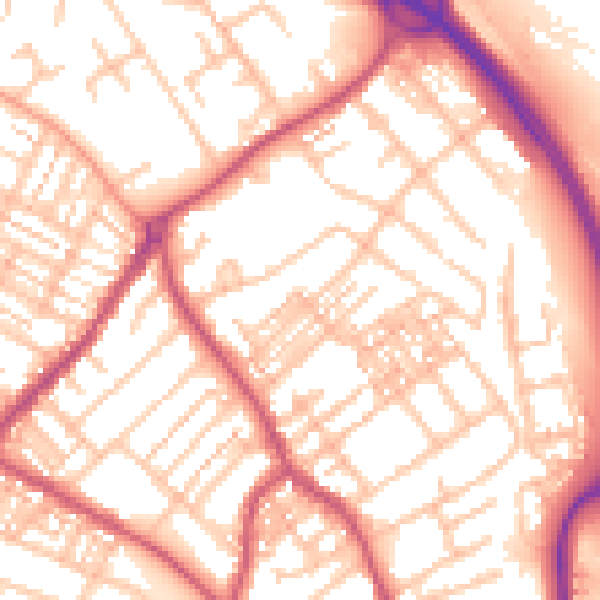 Daytime road noise heatmap for ST5 0DP