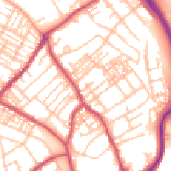 Daytime road noise heatmap for ST5 0EA