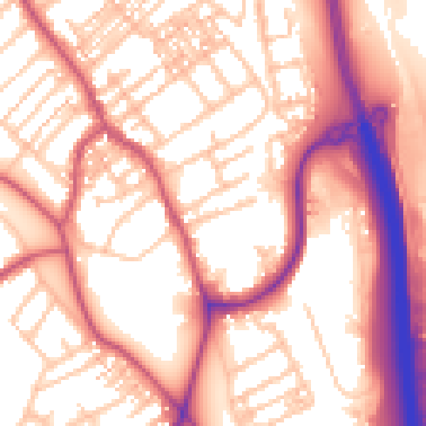 Daytime road noise heatmap for ST5 0EQ