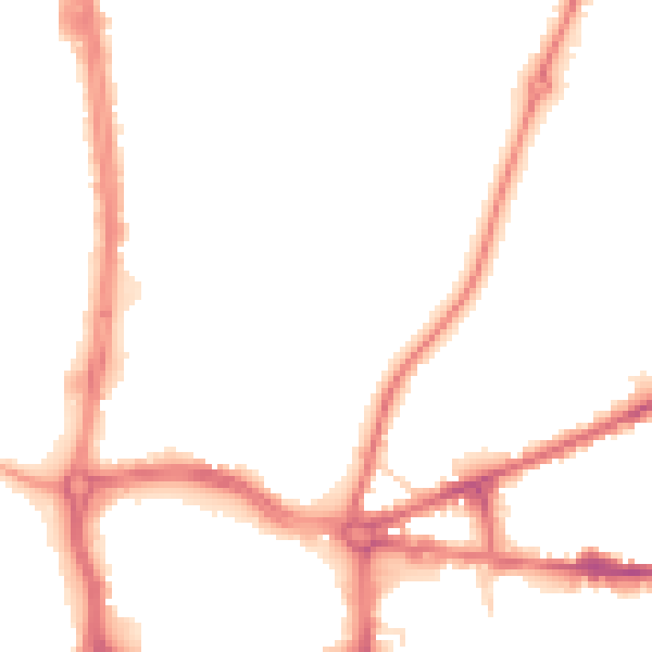 Night-time road noise heatmap for ST5 0HD