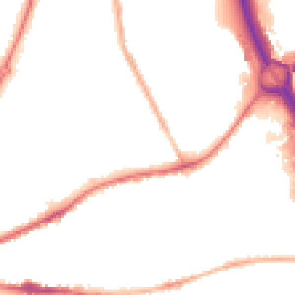 Night-time road noise heatmap for ST5 0PQ