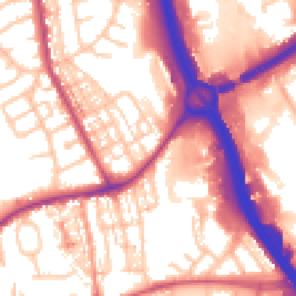 Daytime road noise heatmap for ST5 0QQ