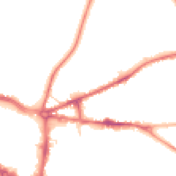 Night-time road noise heatmap for ST5 1HU