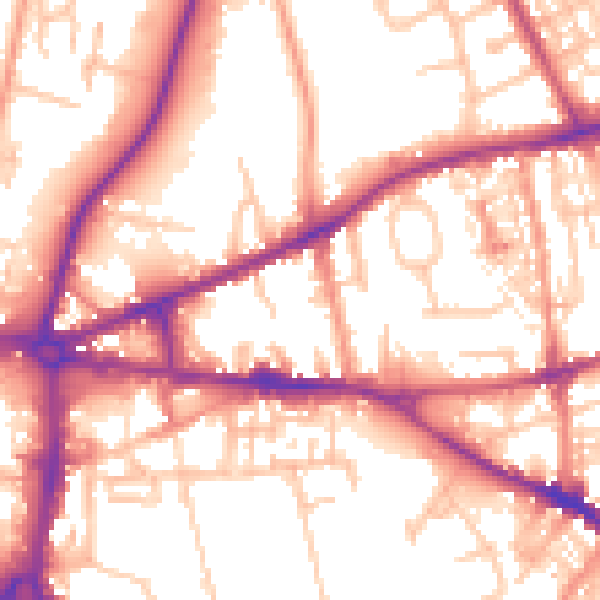 Daytime road noise heatmap for ST5 1JW