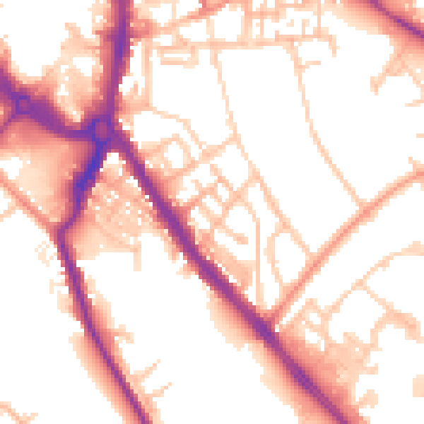 Daytime road noise heatmap for ST5 1NH