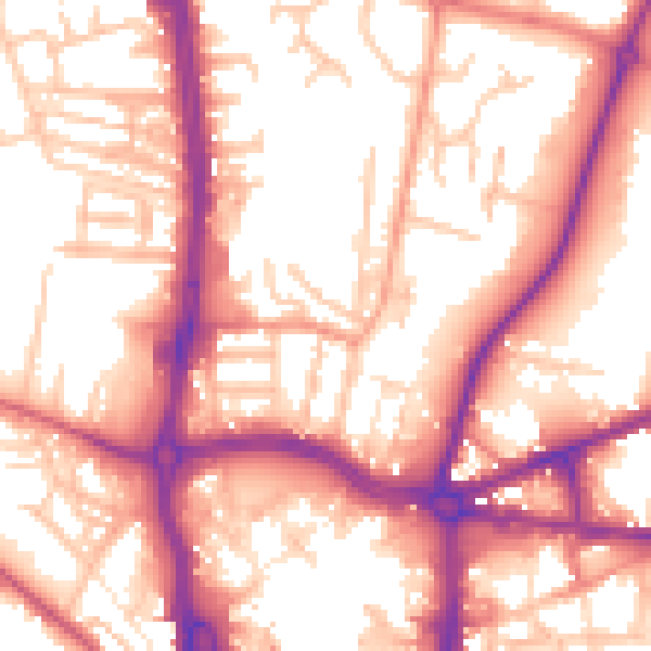 Daytime road noise heatmap for ST5 2BS