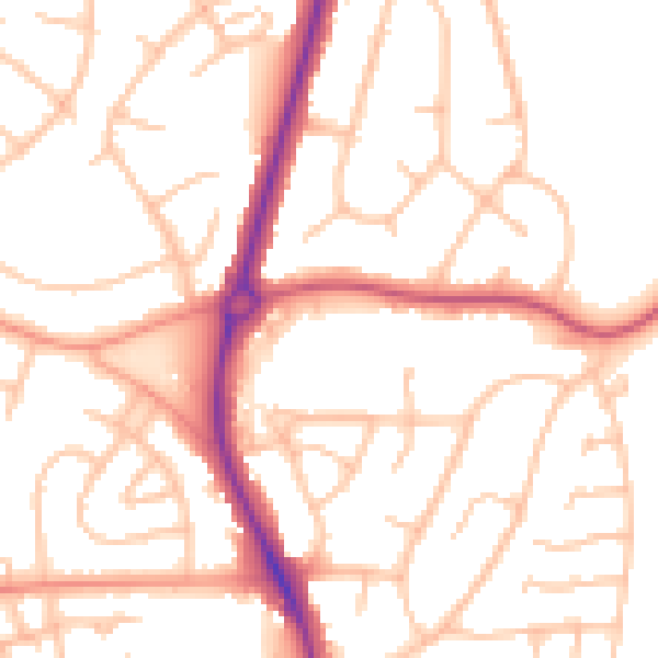 Daytime road noise heatmap for ST5 3SX