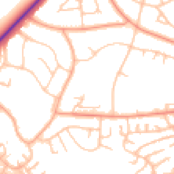 Daytime road noise heatmap for ST5 3UB