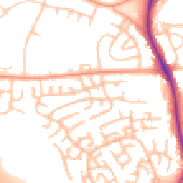 Daytime road noise heatmap for ST5 4AJ