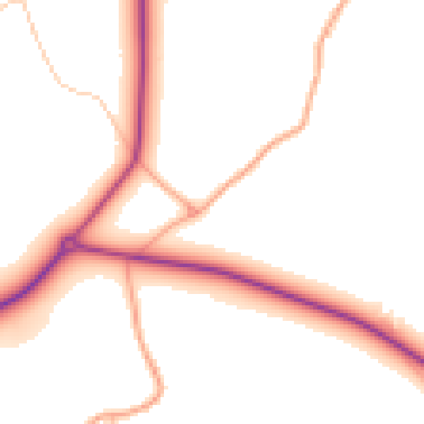 Daytime road noise heatmap for ST5 4DU