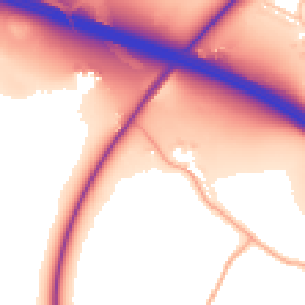 Daytime road noise heatmap for ST5 4ED